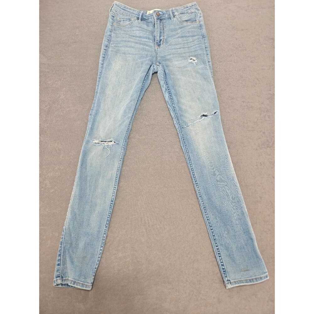 Hollister Womens Jeans 3R W26 High Rise Super Skinny Distressed Light Wash